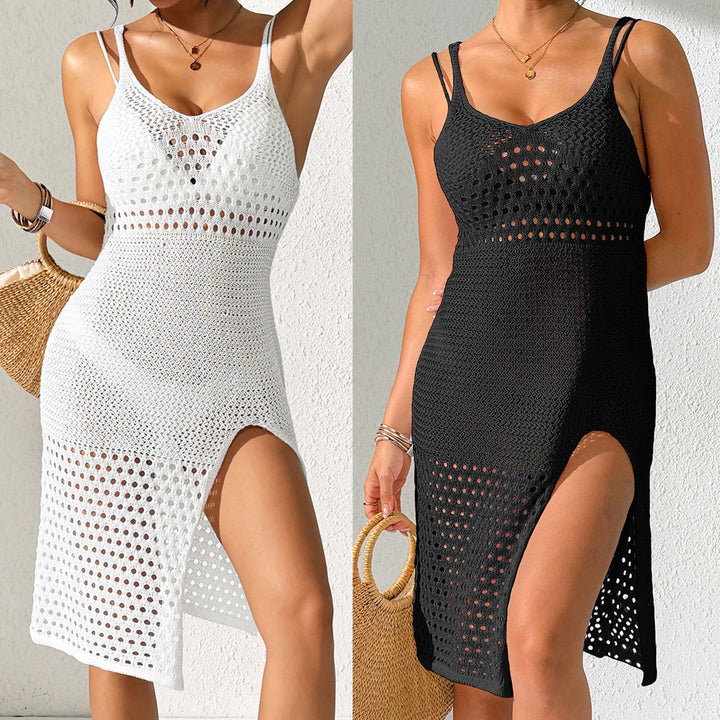 Damen transparenter Häkel-Strandkleid Drune