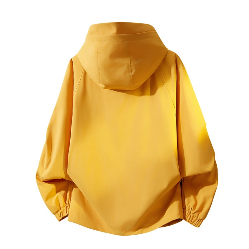 Herren Oversize Utility-Kapuzenjacke mit Multifunktions-Taschen, Zwei-Wege-Reißverschluss & verstellbarem Saum Drune