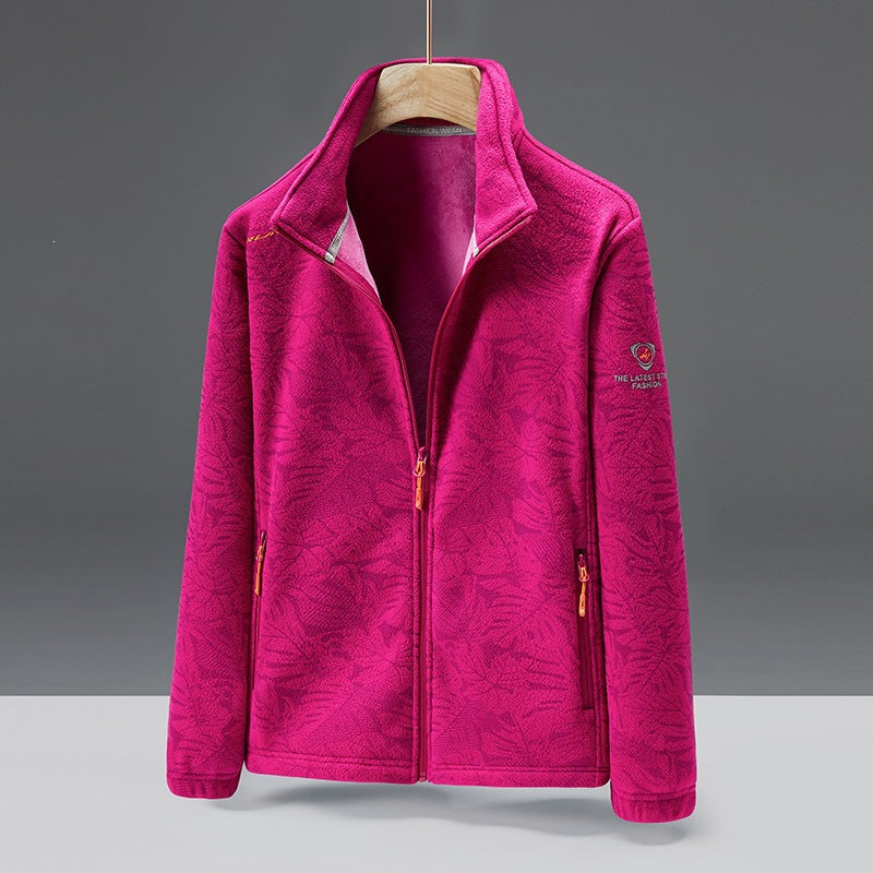 Damen Fleecejacke mit floralem Muster Drune