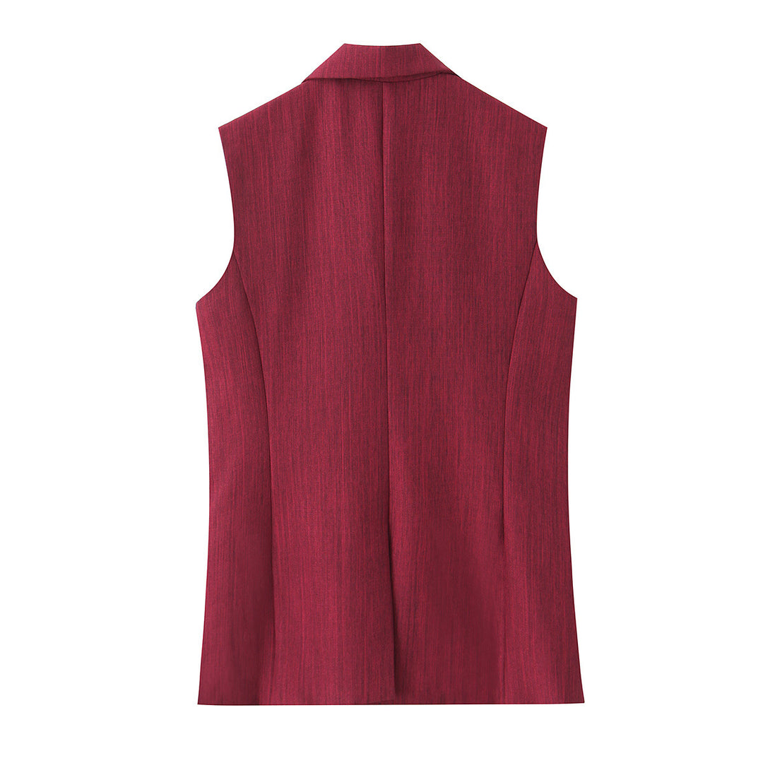 Damen Zweiteiliges Anzug-Outfit mit ärmelloser Weste und locker sitzenden Hose Drune