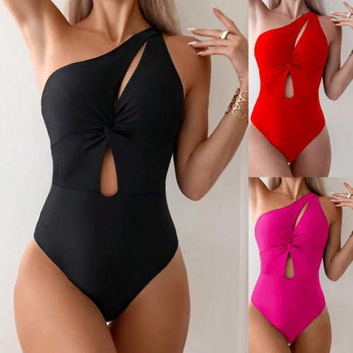 Damen Einseitiger Cut-Out Badeanzug Drune