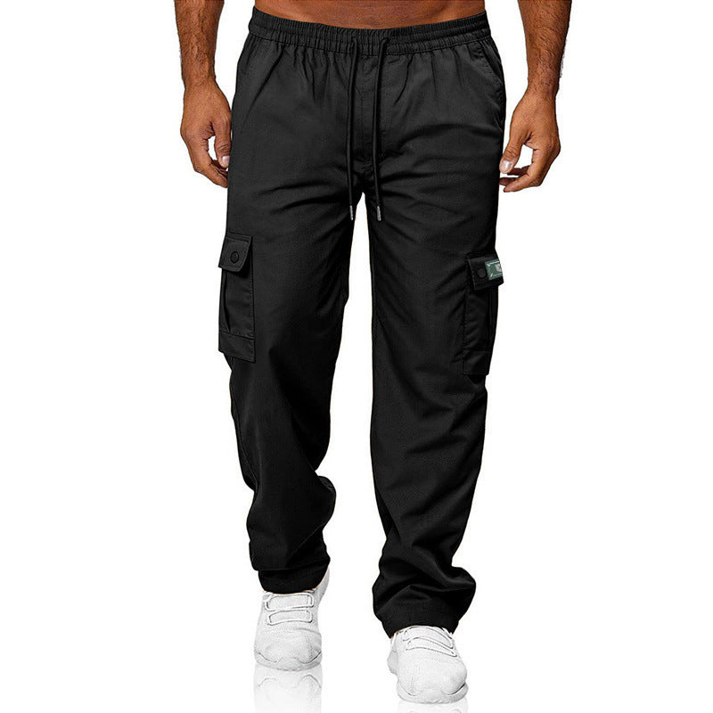 Herren Cargohose mit elastischem Bund, Kordelzug und Multifunktions-Taschen Drune