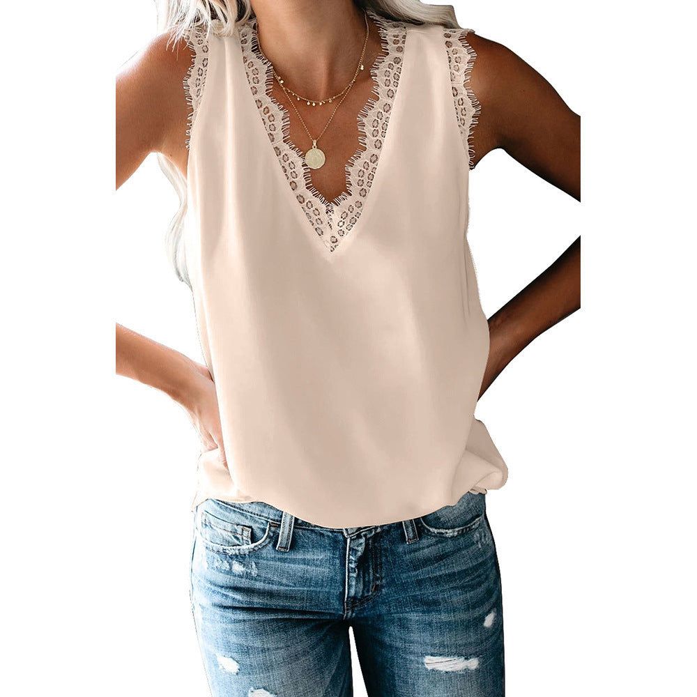 Damen Spitzenverzierte Bluse Drune