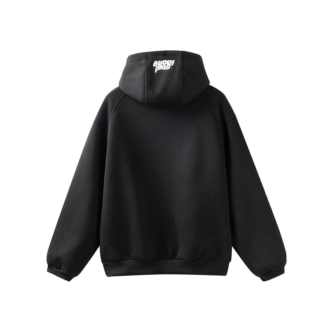 Unisex Oversize Kapuzenjacke mit hohem Kragen, Zweiwege‑Reißverschluss und eingearbeiteten Eingriffstaschen Drune