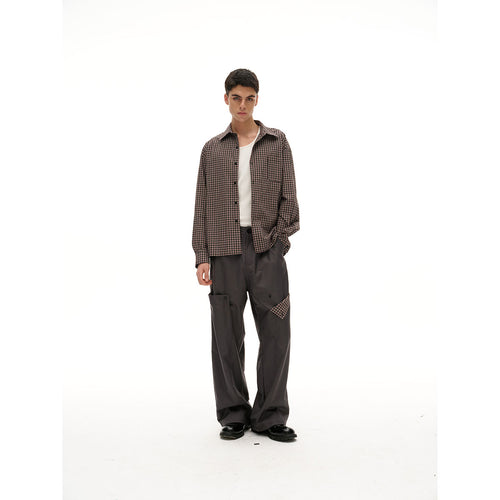Unisex Geradlinige Overshirt-Hemdjacke im feinen Karodessin Drune