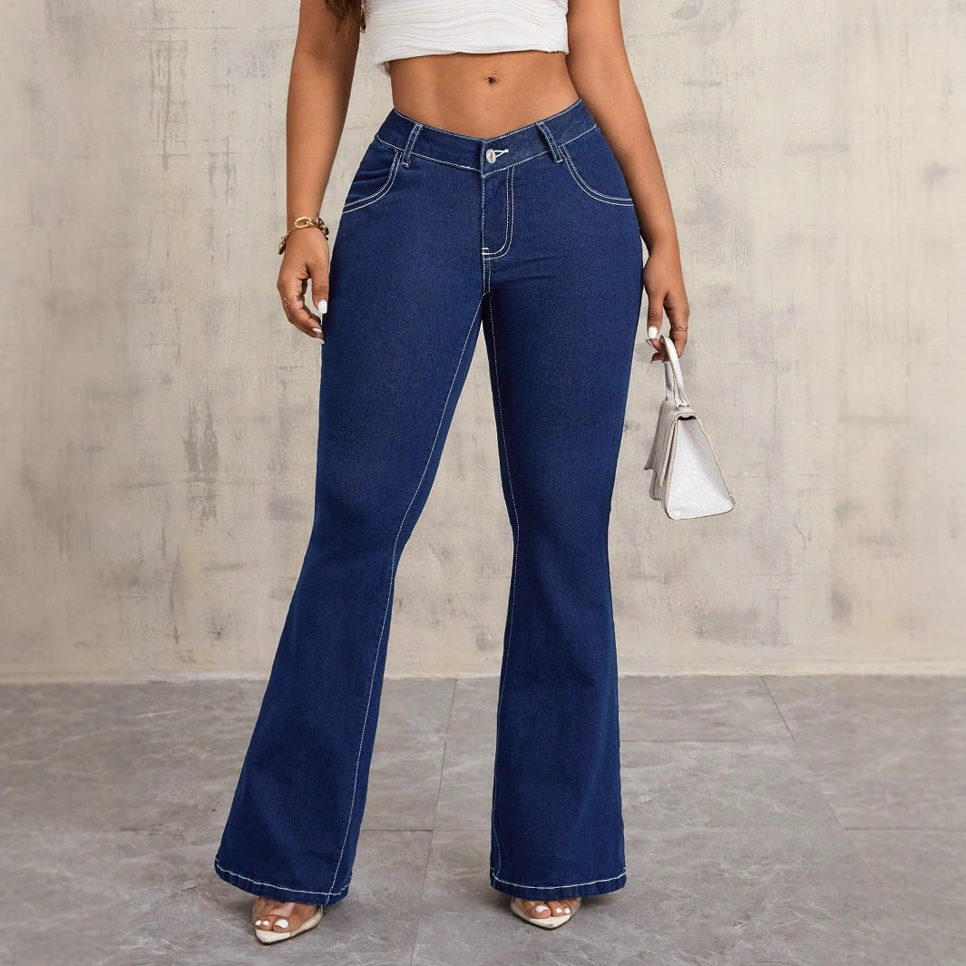 Damen Flared High-Waist Jeans Drune