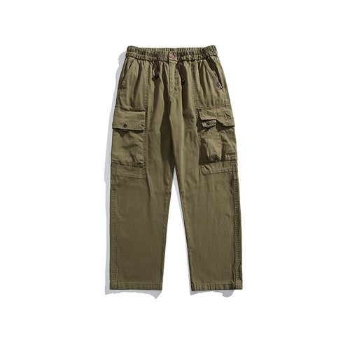 Herren Leichte Utility-Cargohose aus Baumwollmix mit Elastikbund, Kordelzug und Mehrfachtaschen Drune