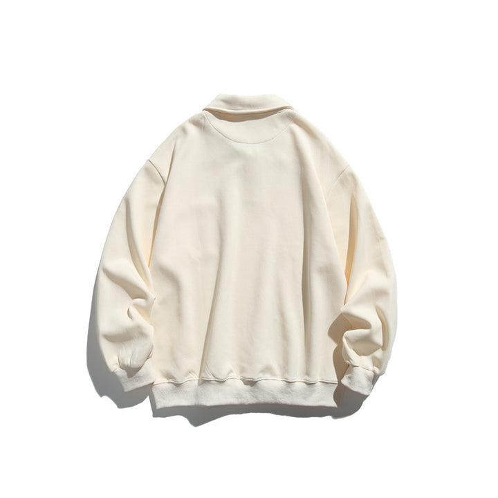 Unisex Relaxed-Fit Polokragen-Sweatshirt mit Brusttasche und feiner Ponte-Struktur Drune