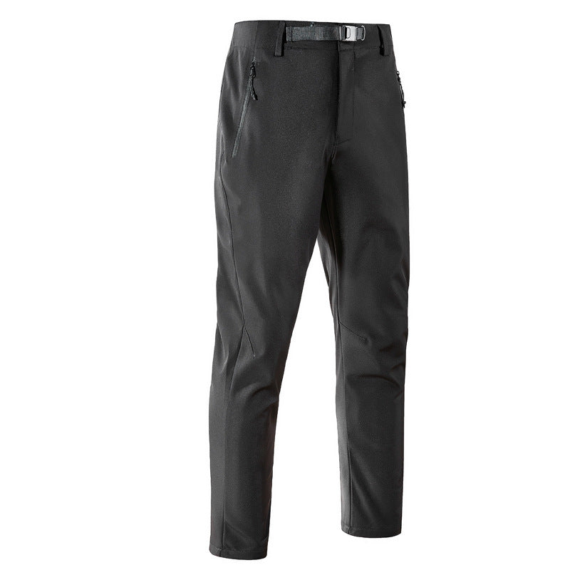Herren Softshell-Outdoorhose mit engem Tapered‑Schnitt, integriertem Gürtel & Reißverschlusstaschen Drune