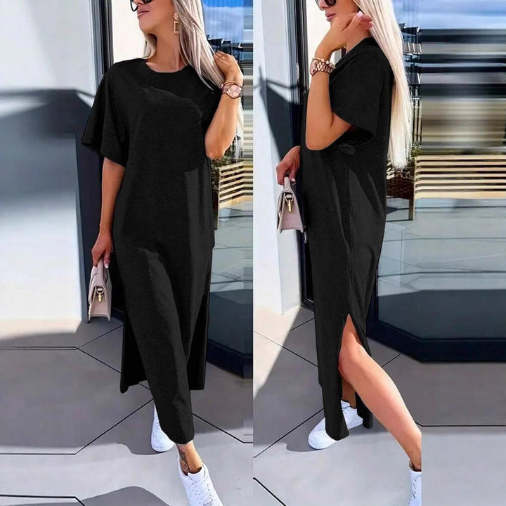Damen Lässiges Maxikleid mit seitlichen Schlitzen und Oversize-Design Drune
