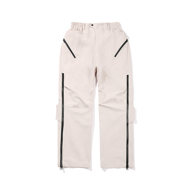 Herren Multifunktionale Tech‑Cargo‑Hose mit seitlichen Zippern, elastischem Bund und taktischen Pattentaschen Drune
