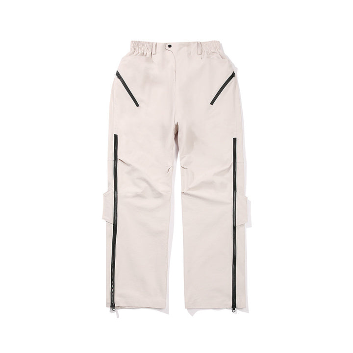 Herren Multifunktionale Tech‑Cargo‑Hose mit seitlichen Zippern, elastischem Bund und taktischen Pattentaschen Drune