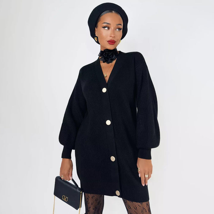 Damen Strickmantel mit oversized Schnitt und eleganten Knopfdetails Drune