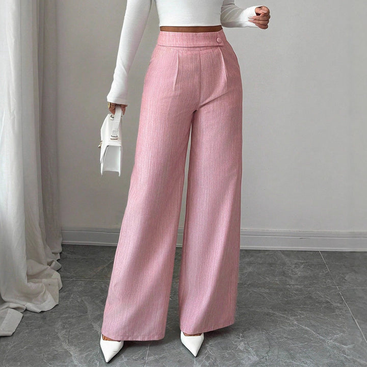 Damen weite High-Waist-Hosen Drune