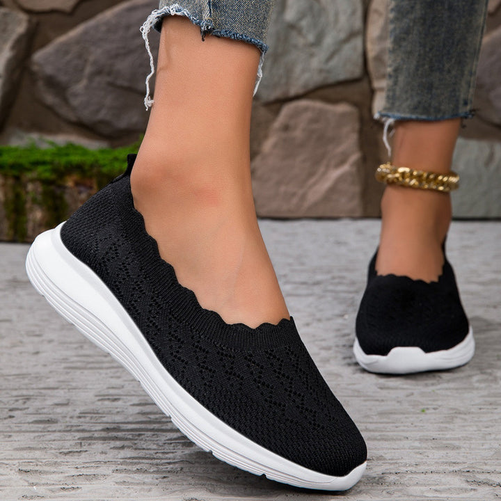 Damen Leichte Slip-On Strick-Sneaker Drune