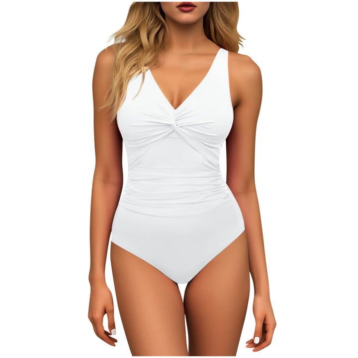 Damen Eleganter Bademode Einteiler mit Raffungen Drune