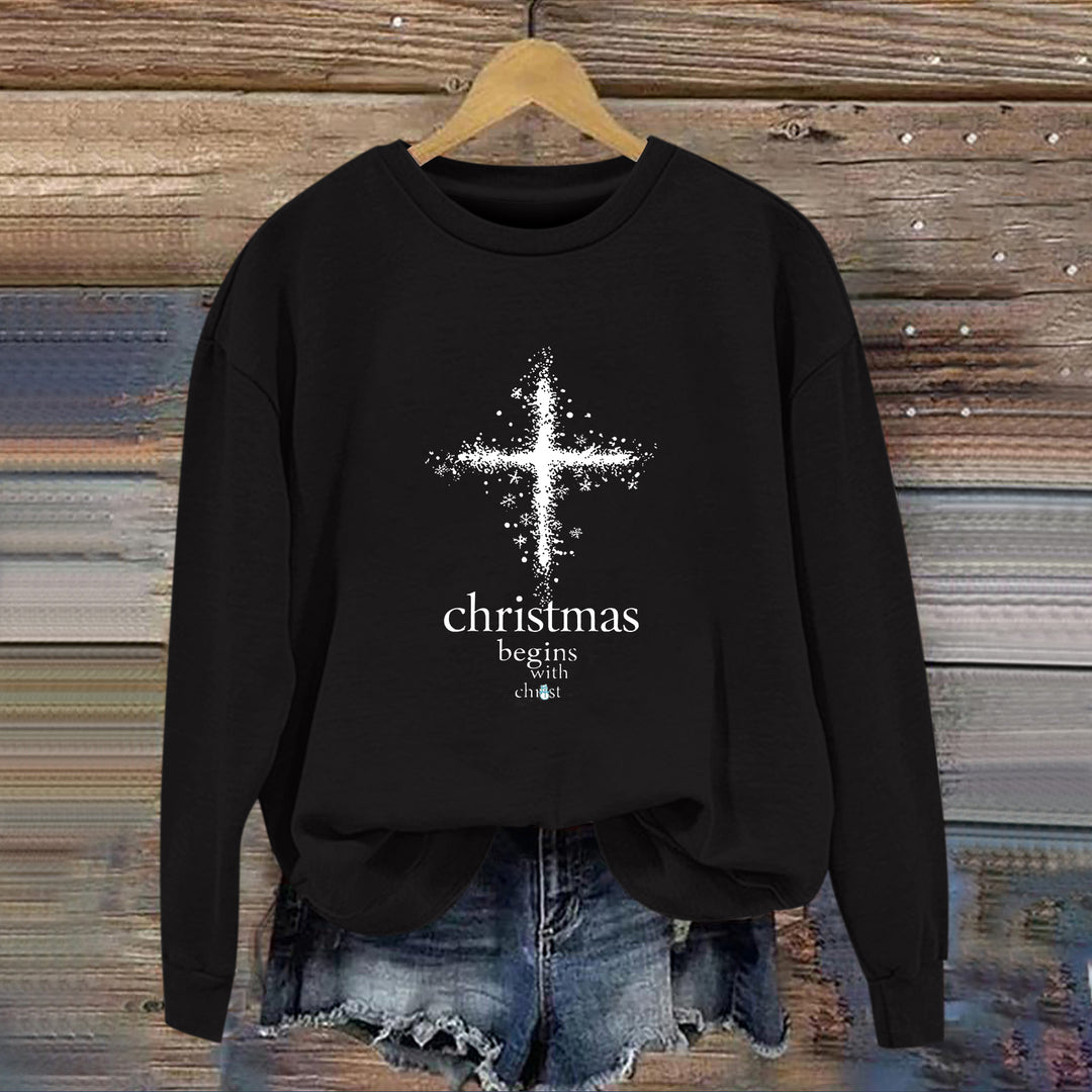 Damen Sweatshirt mit christlichem Motiv und weichem Innenfutter Drune