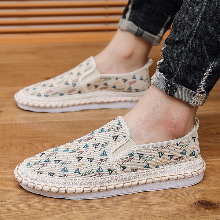 Damen Bequeme Slip-On Mokassins mit buntem Muster Drune