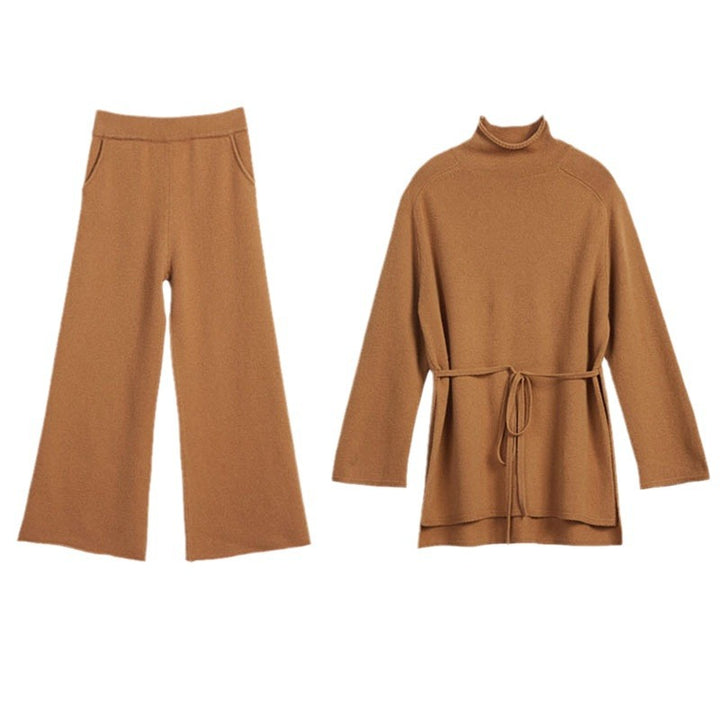 Damen Strickensemble mit lässigem Design und elegantem Gürtel Drune
