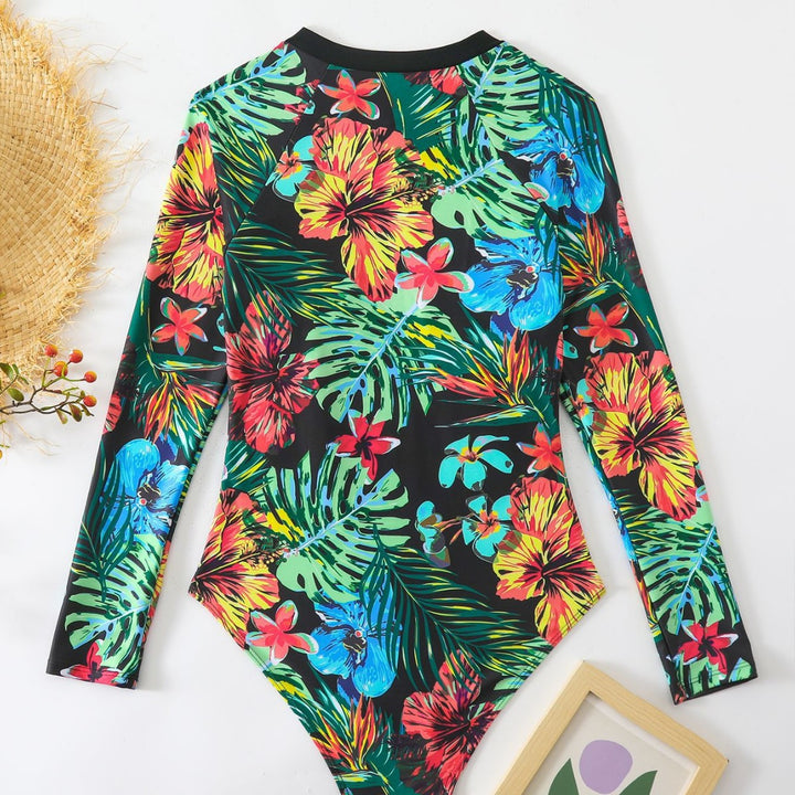 Damen Einteiler Badeanzug mit floralem Muster Drune