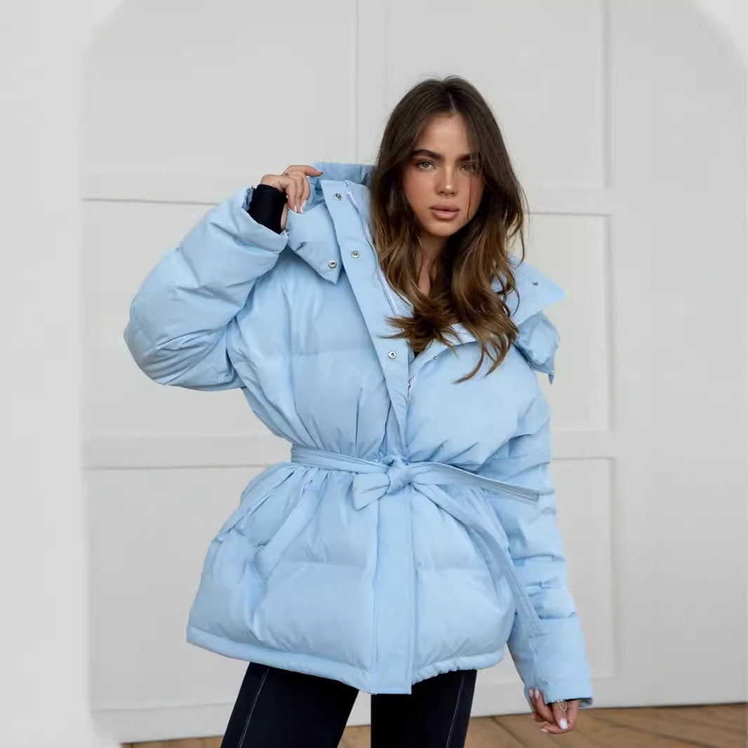 Damen Wattierte Jacke mit Kapuze und seitlichen Taschen Drune