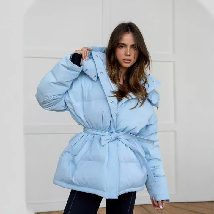 Damen Wattierte Jacke mit Kapuze und seitlichen Taschen Drune