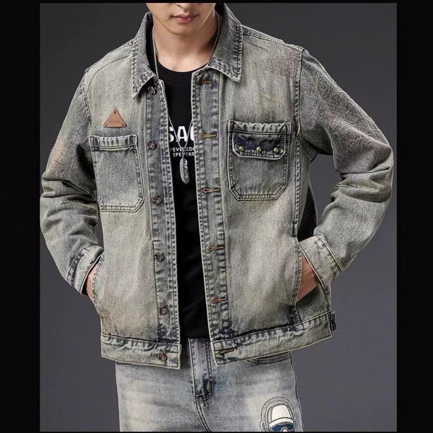 Herren Denimjacke mit einzigartigen Details Drune