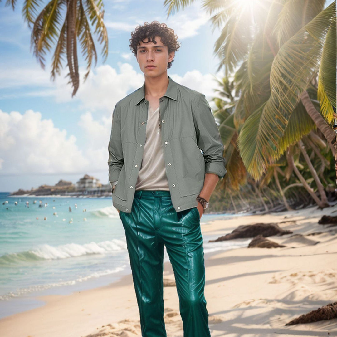 Herren lässige Outdoor-Jacke mit praktischem Druckknopfverschluss und atmungsaktivem Material Drune