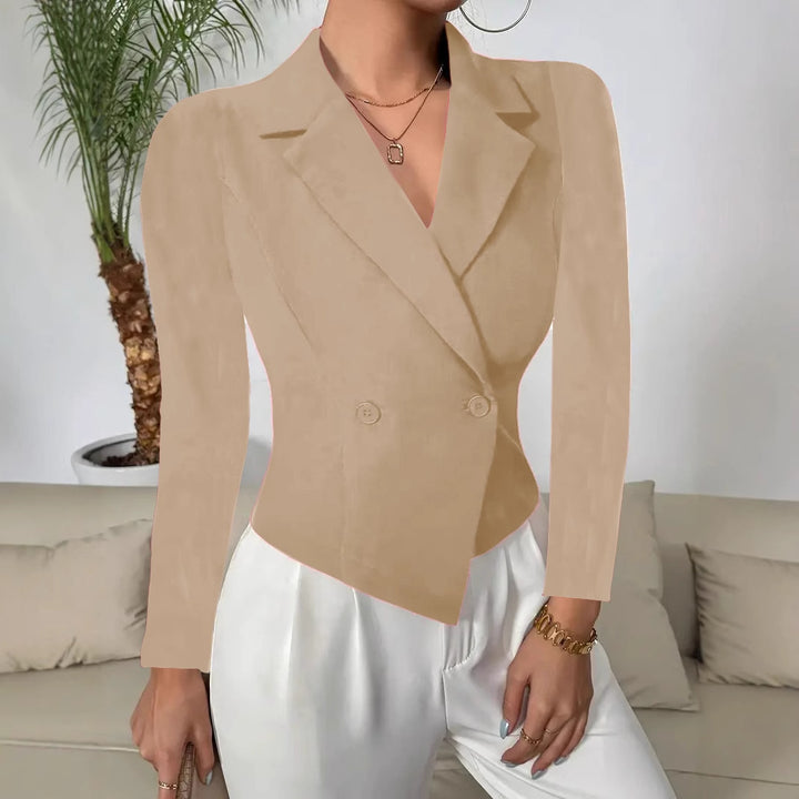 Damen taillierter Blazer im vintage Stil mit doppelt-knopf Verschluss Drune
