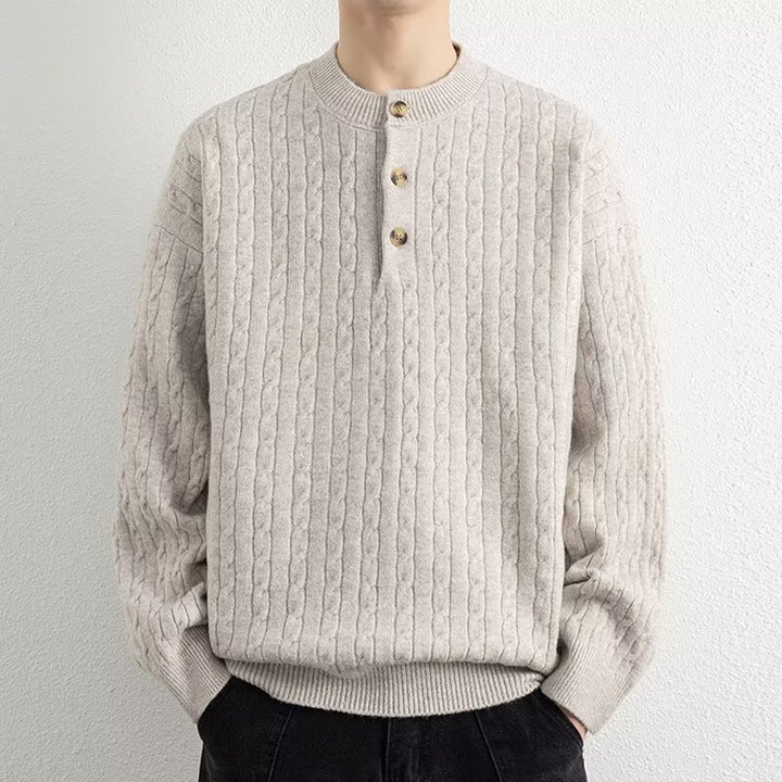 Herren Grobstrickpullover mit Knopfleiste Drune 1787964769