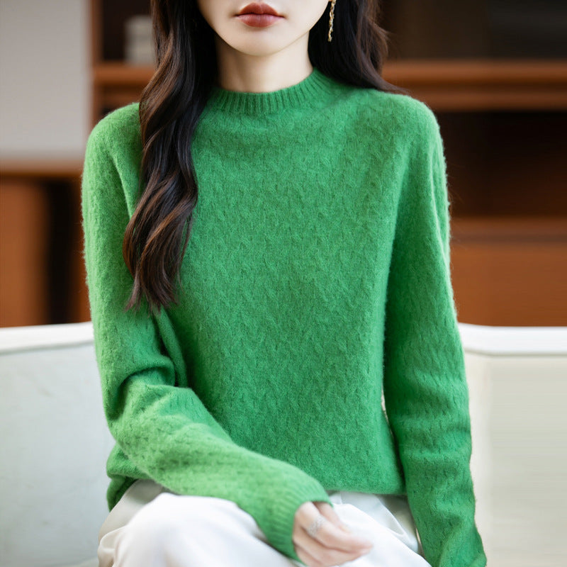 Damen Weicher Feinstrick‑Pullover mit kurzem Mockneck, leichter Mohair‑Optik und entspannter Silhouette Drune