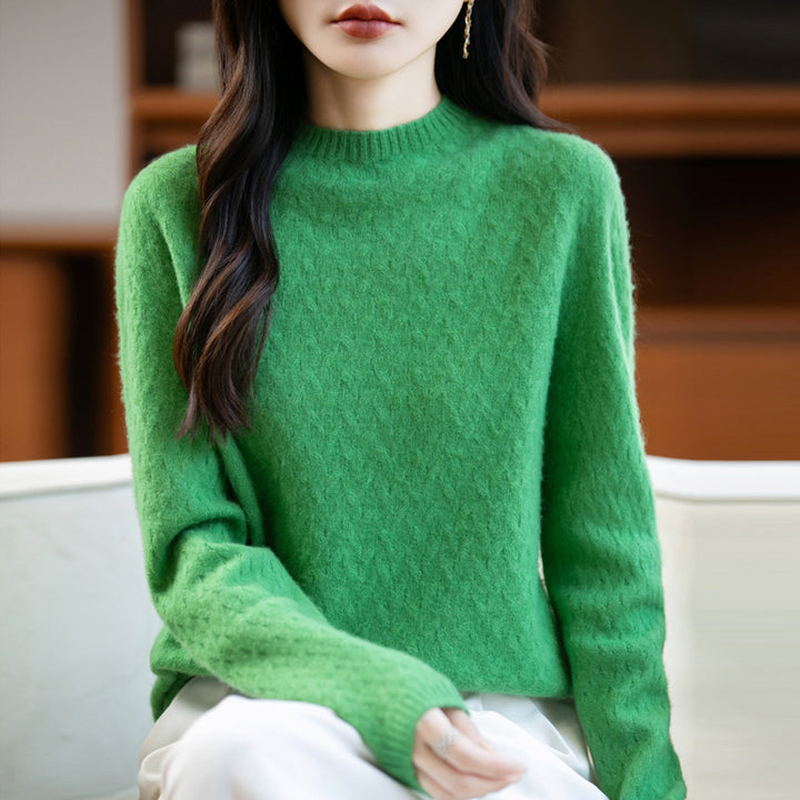 Damen Weicher Feinstrick‑Pullover mit kurzem Mockneck, leichter Mohair‑Optik und entspannter Silhouette Drune