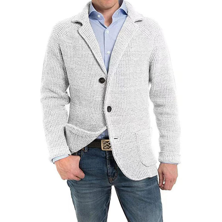 Herren Strukturstrick Sakko-Blazer mit aufgesetzten Taschen Drune