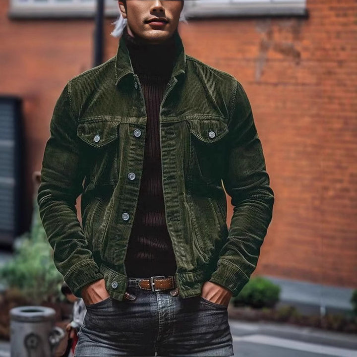 Herren Cordjacke im modernen Design mit praktischen Brusttaschen Drune