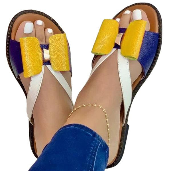 Damen bequeme und elegante Riemensandaletten mit raffiniertem Schleifen-Detail Drune