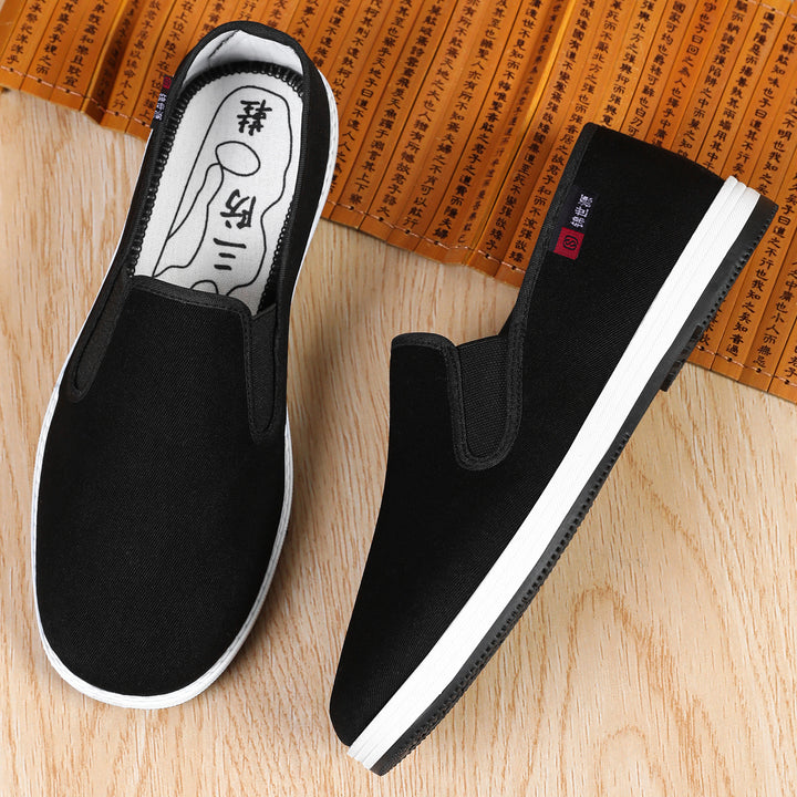 Herren nan leichter Canvas-Slip-On Alltagsschuh mit elastischem Einstieg, gepolsterter Innensohle und griffiger Gummilaufsohle Drune
