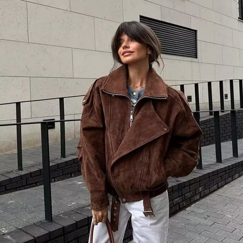 Damen lässige Oversize-Jacke aus hochwertigem Material Drune