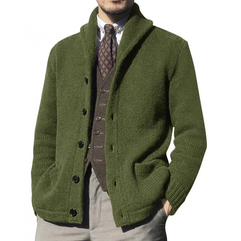 Herren Strickjacke mit modernem Stehkragen und praktischen Knöpfen Drune
