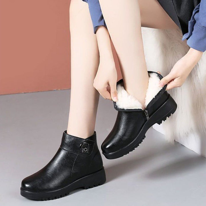 Damen Elegante Winter Stiefeletten mit Warmfutter Drune