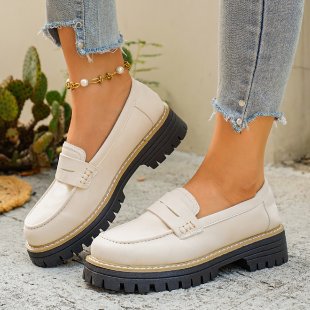 Damen Klassische Loafer mit robuster Profilsohle und gepolstertem Komfortfußbett Drune