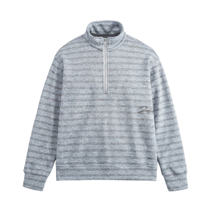 Herren Strukturiertes Halbzip-Strickpullover mit Stehkragen Drune