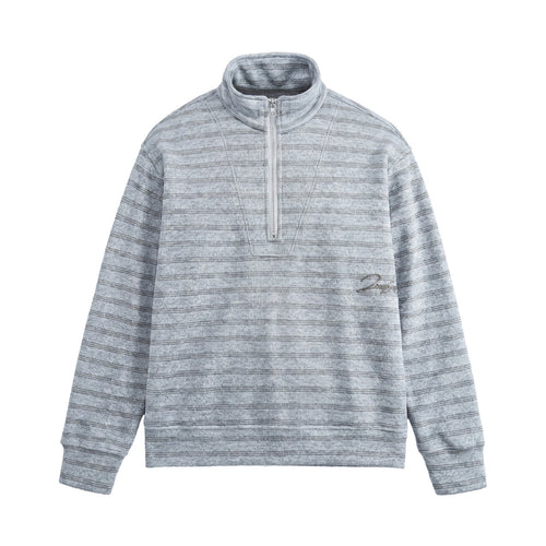 Herren Strukturiertes Halbzip-Strickpullover mit Stehkragen Drune