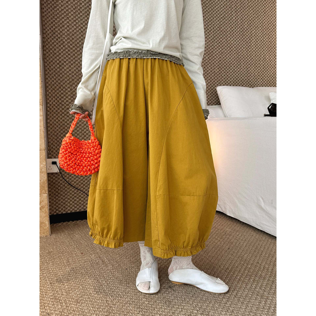 Damen Weite Balloon-Culotte-Hose mit elastischem Saum Drune