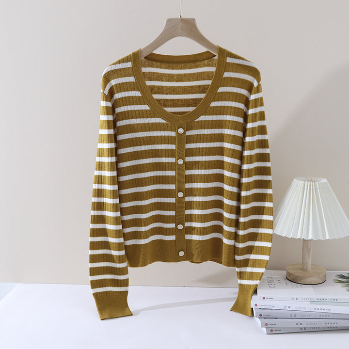 Damen Feiner Zopfmuster-Cardigan mit Rundhals und durchgehender Knopfleiste Drune