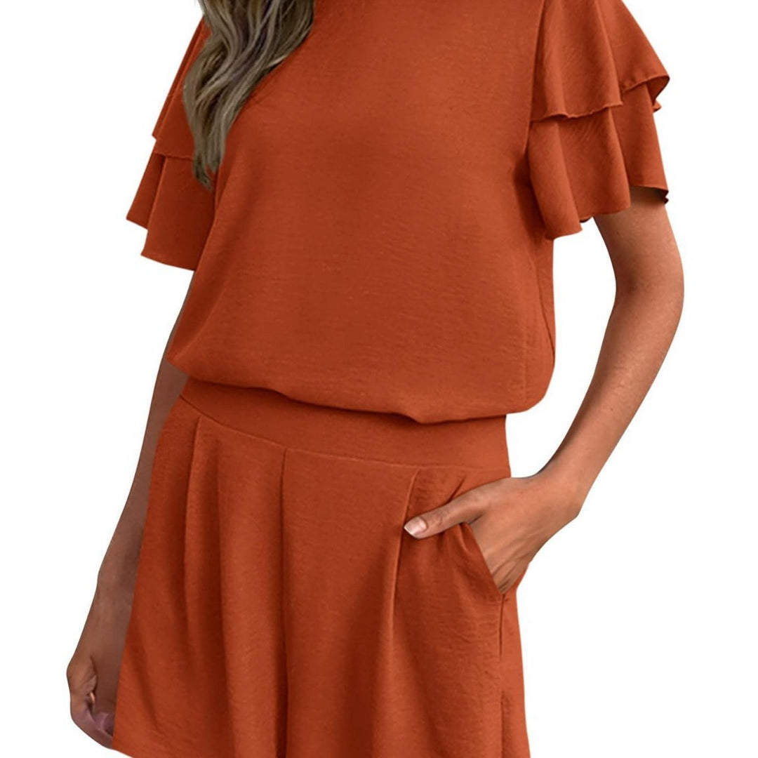 Damen Verspieltes Jumpsuit mit Rüschendetails und seitlichen Taschen Drune