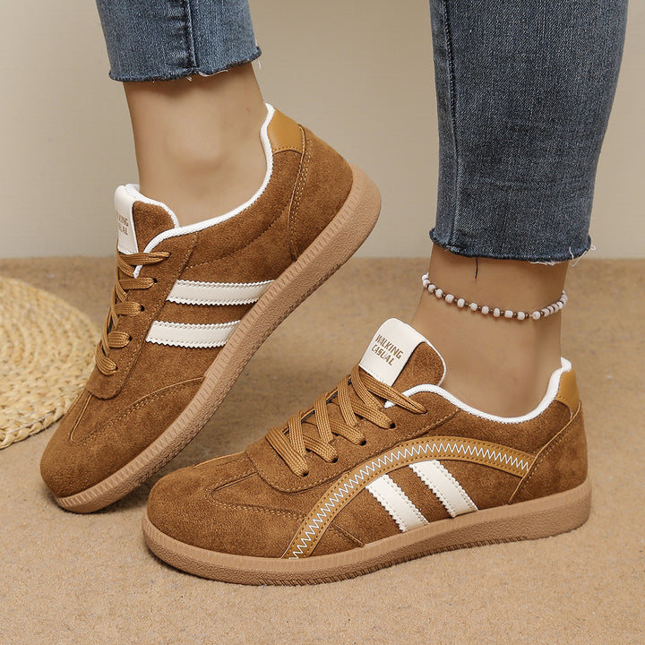 Damen Retro-Sneaker aus Veloursimitat mit gumähnlicher Laufsohle Drune