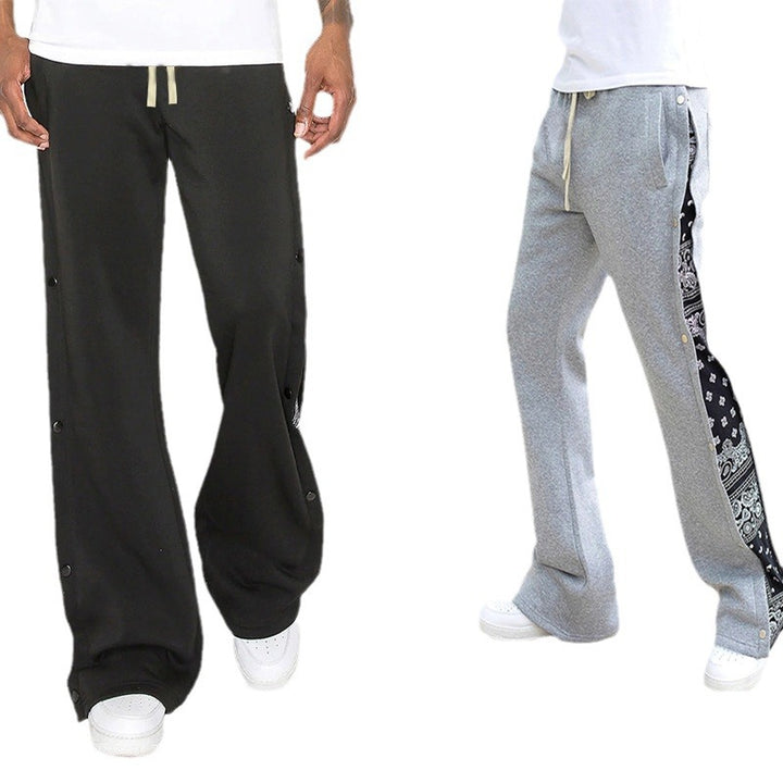 Damen nan Jogginghose mit seitlichen Druckknopfschlitzen und Paisley-Einsatz Drune