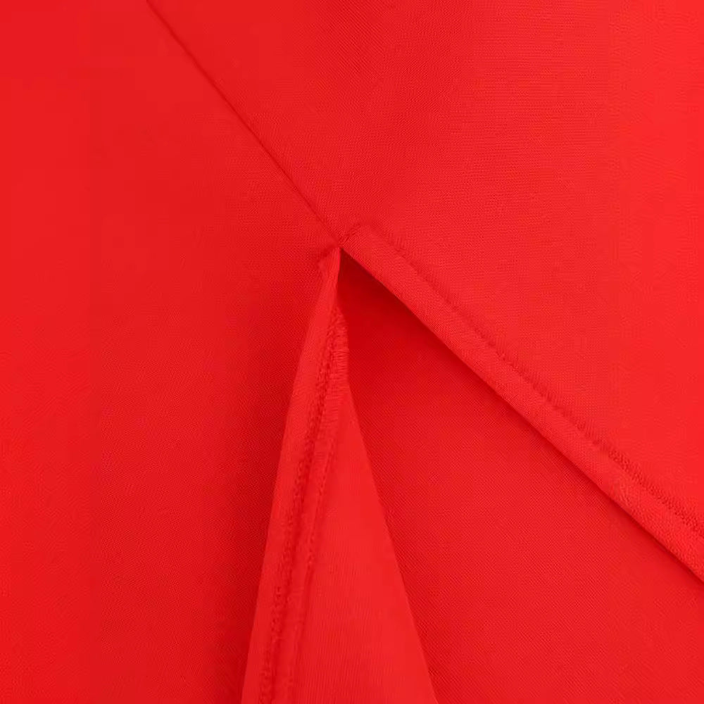 Damen Figurbetontes Kleid mit asymmetrischem Rüschen-Ausschnitt Drune
