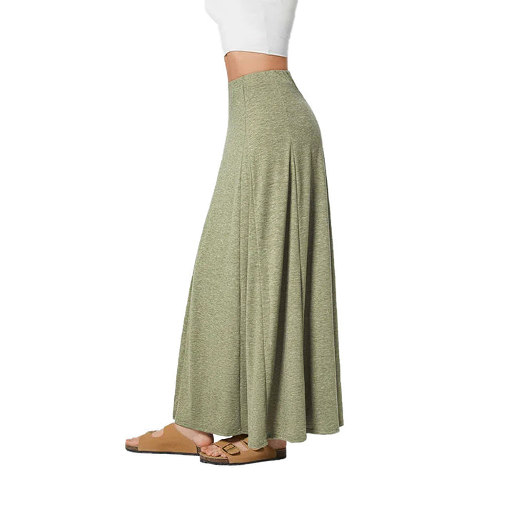 Damen fließender Maxirock mit hohem Bund und Stretch-Jersey Drune