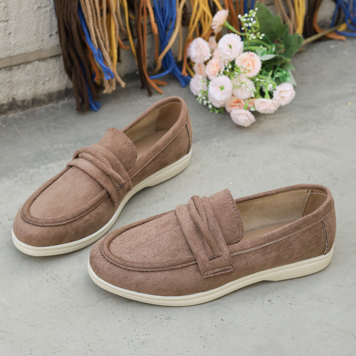 Damen nan elegante Wildlederoptik-Loafer mit gepolstertem Komfortfußbett Drune
